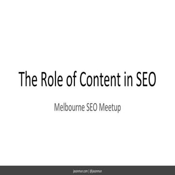 The Role of Content in SEO