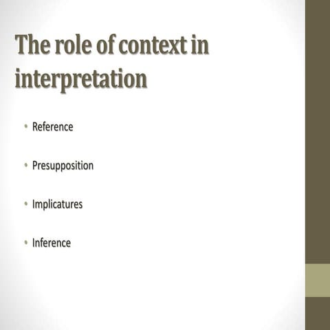 The role of context in interpretation    chapter (2) mohammad fayez al-habbal