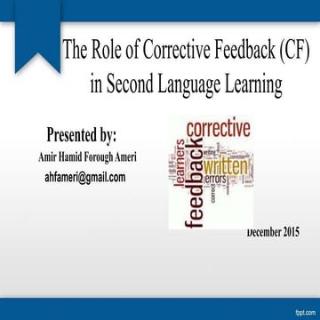 The role of corrective feedback in second language learning