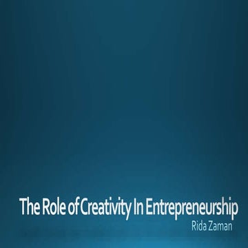 The Role of Creativity In Entrepreneurship.pptx