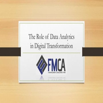 The Role of Data Analytics | PPTX