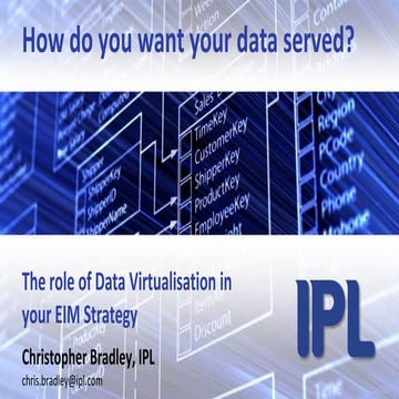The role of Data Virtualisation in your EIM strategy