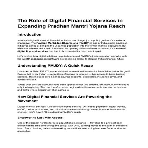 The Role of Digital Financial Services in Strengthening Government ...