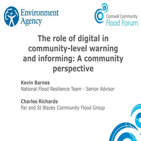 The role of digital in community-level warning and informing | Kevin Barnes a...