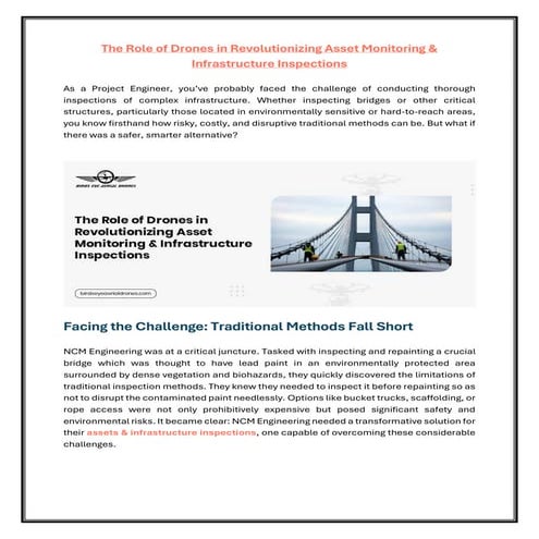 The Role of Drones in Revolutionizing Asset Monitoring & Infrastructure Inspe...