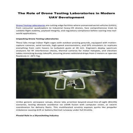 Comprehensive Guide to Drone Testing: Ensuring UAV Safety, Performance ...