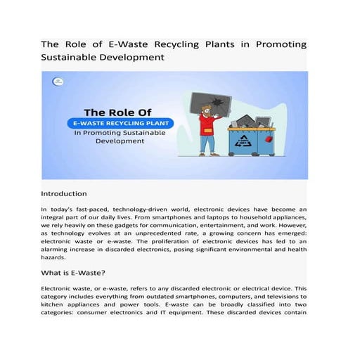 What is the e-waste recycling process... | PDF