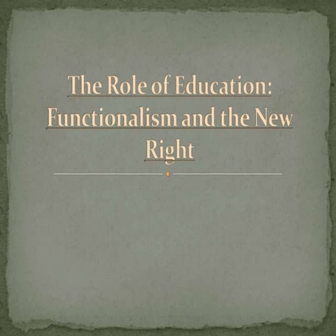 The role of education