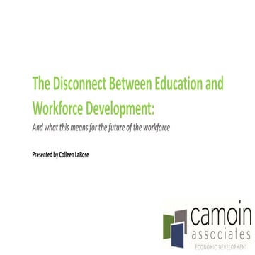 The disconnect between education and workforce development