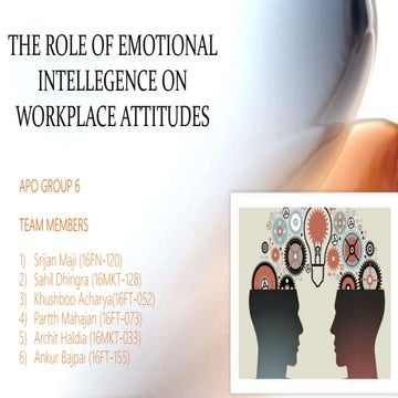 The role of emotional intellegence on workplace attitudes