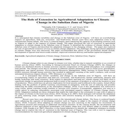 The role of extension in agricultural adaptation to climate | PDF