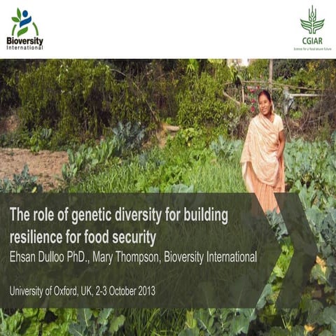 The role of genetic diversity for building resilience for food security