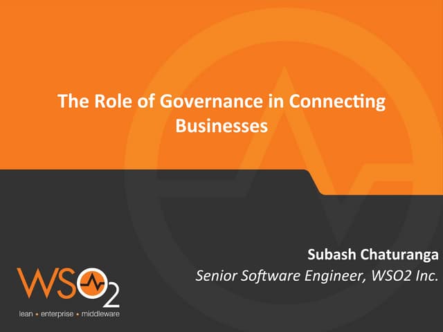 The Role of Governance in Connecting Businesses