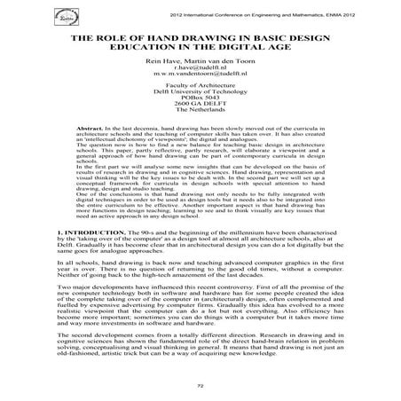 The Role of Hand Drawing in Basic Design Education in the Digital Age