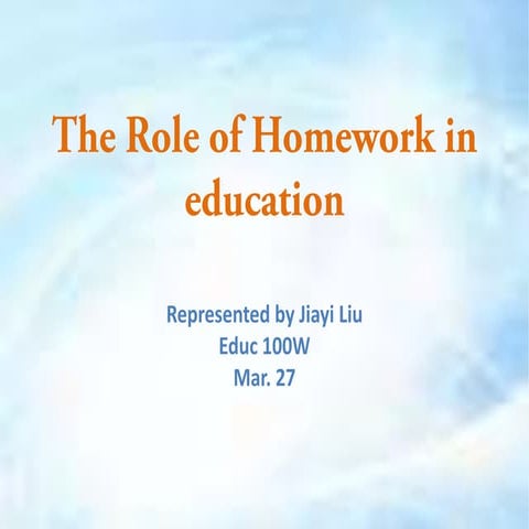 The role of homework in education