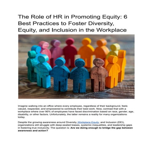 The Role of HR in Promoting Equity_ 6 Best Practices to Foster Diversity, Equ...