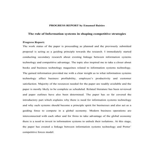 The role of information systems by Emanuel Baisire