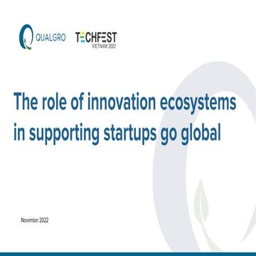 The role of Innovation Ecosystem in supporting Startups go global [Mr ...