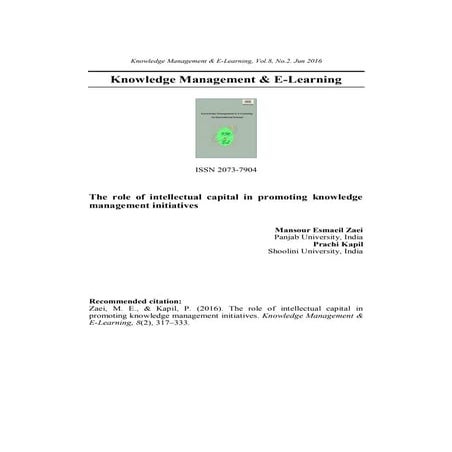 The role of intellectual capital in promoting knowledge management initiatives