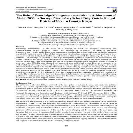 The role of knowledge management towards the achievement of