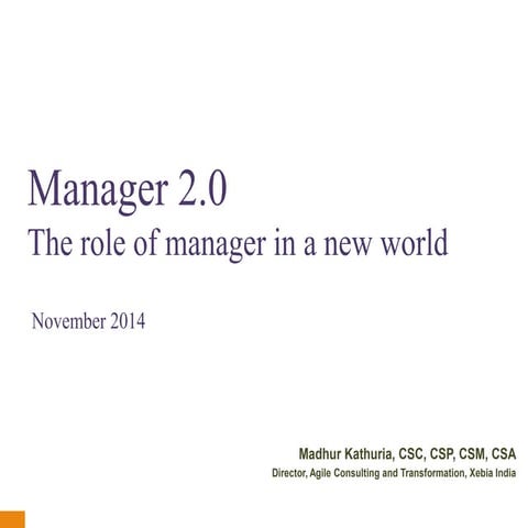 The role of manager in a changing world v3