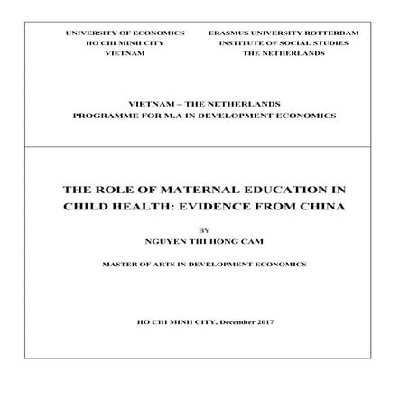 The role of maternal education in child health - evidence from China .pdf