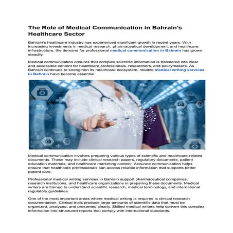 The Critical Role of Medical Communication in Bahrain's Healthcare ...