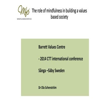 The Role of Mindfulness in Building a Values Based Society: Ola Schenstrom