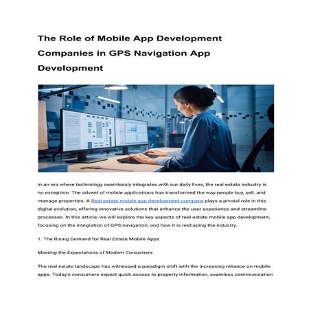 The Role of Mobile App Development Companies in GPS Navigation App Developmen...