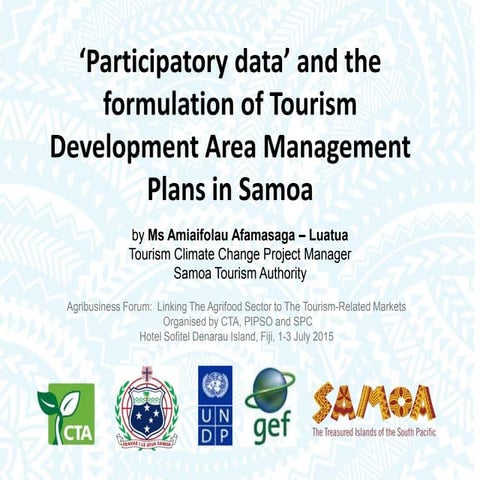 ‘Participatory data’ and the formulation of Tourism Development Area Manageme...