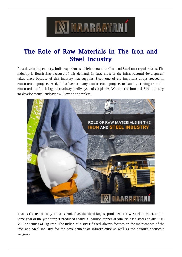 The role of raw materials in the iron and steel industry