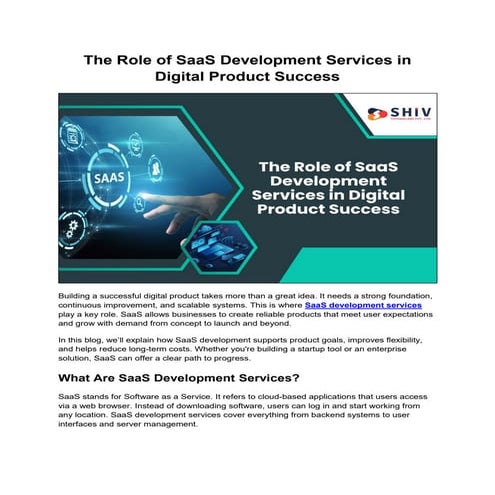 A Comprehensive Guide to SaaS Development for Product Success