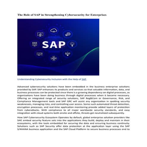 SAP Security Road Map with the Strategic move | PPTX