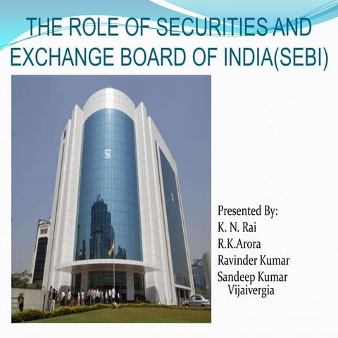 The role of securities and exchange board of