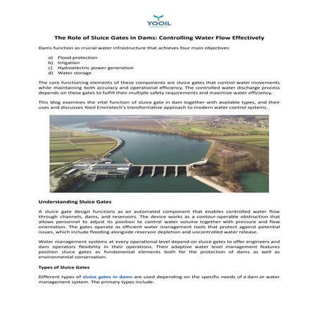 Sluice Gates in Dams: Efficient Water Flow Control
