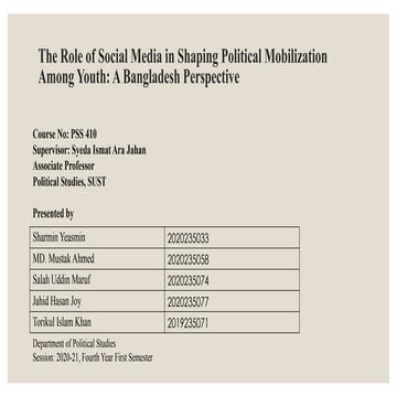 THE ROLE OF SOCIAL MEDIA IN SHAPING POLITICAL AWARENESS AMONG FIRST ...