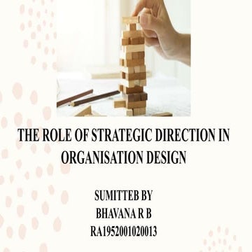 The role of strategic direction in organisation design   assignment 1 - bhavana r b (13)