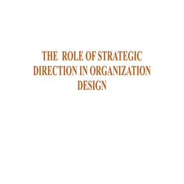 ROLE OF STRATEGIC DIRECTION IN ORGANIZATIONAL DESIGN | PPTX