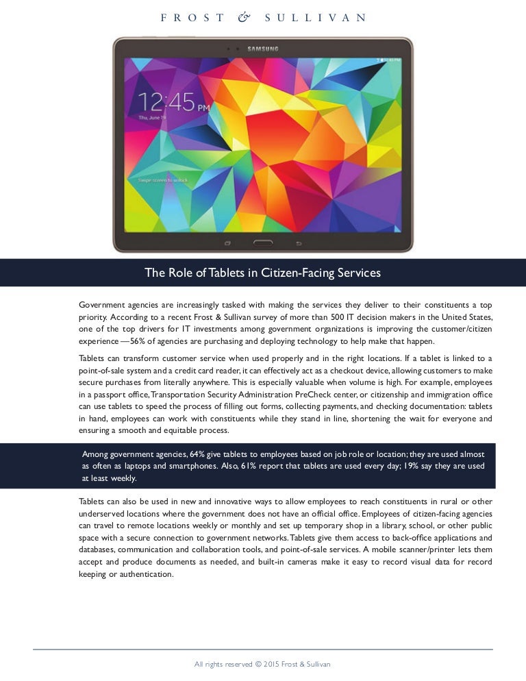 The Role of Tablets in CitizenFacing Services