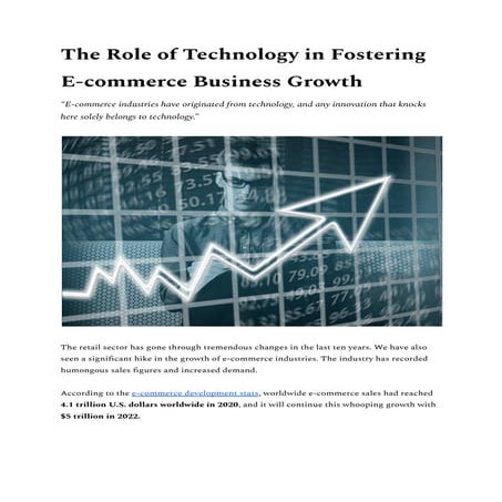 The role of technology in fostering e commerce business growth