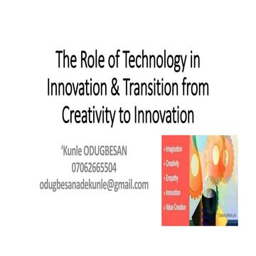 The role of technology in innovation &amp; transition