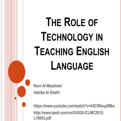 The role of technology in teaching english language