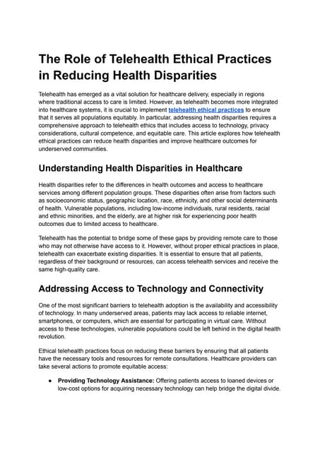 Exploring the Role of Telehealth in Nursing Practice.pdf | Parenting ...