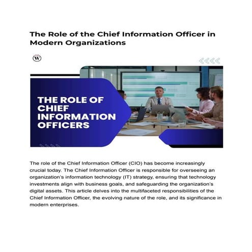 Role of the Chief Information Officer in Modern Organizations | CIO