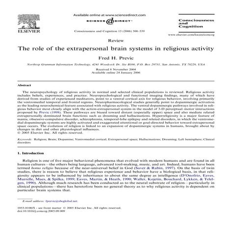 Neurobiology of spirituality (mohandas 2008) | PDF