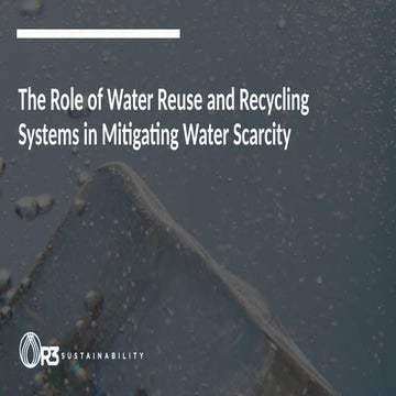 The Role of Water Reuse and Recycling Systems in Mitigating Water ...