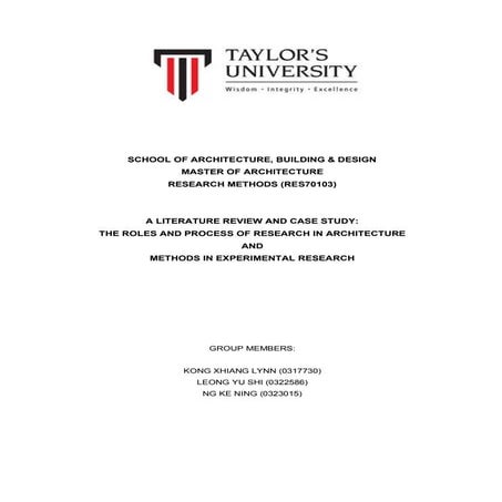 The roles and process of research in architecture  