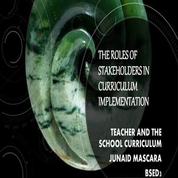 The roles of stakeholders in curriculum implementation   lesson 4.4