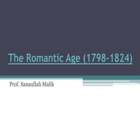 The Romantic age in English Literature