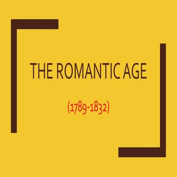 English Literature - The Romantic Age